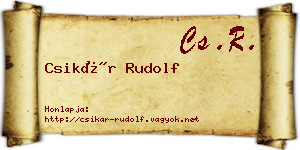 Csikár Rudolf névjegykártya